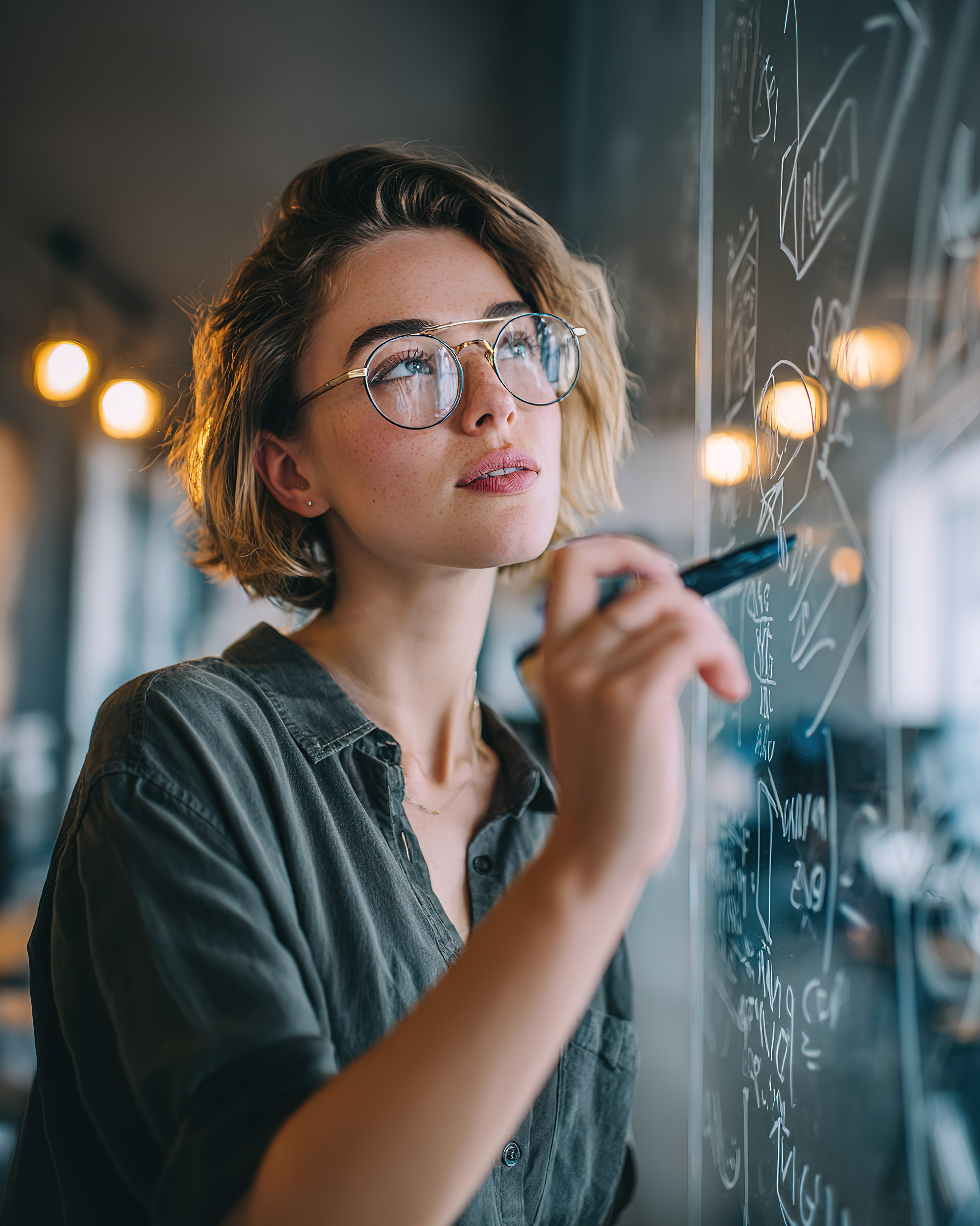 Profissional de planejamento estratégico analisando dados